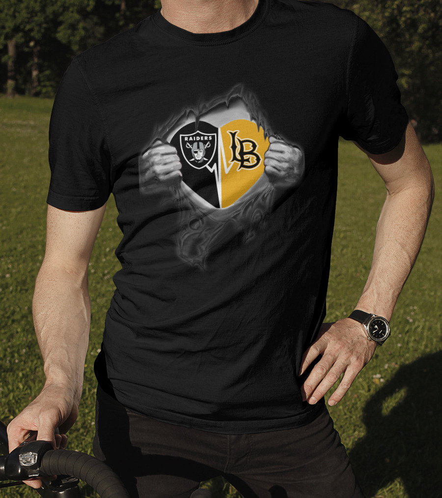 Raiders Lb Logo Black And Yellow Fusion T-Shirt
