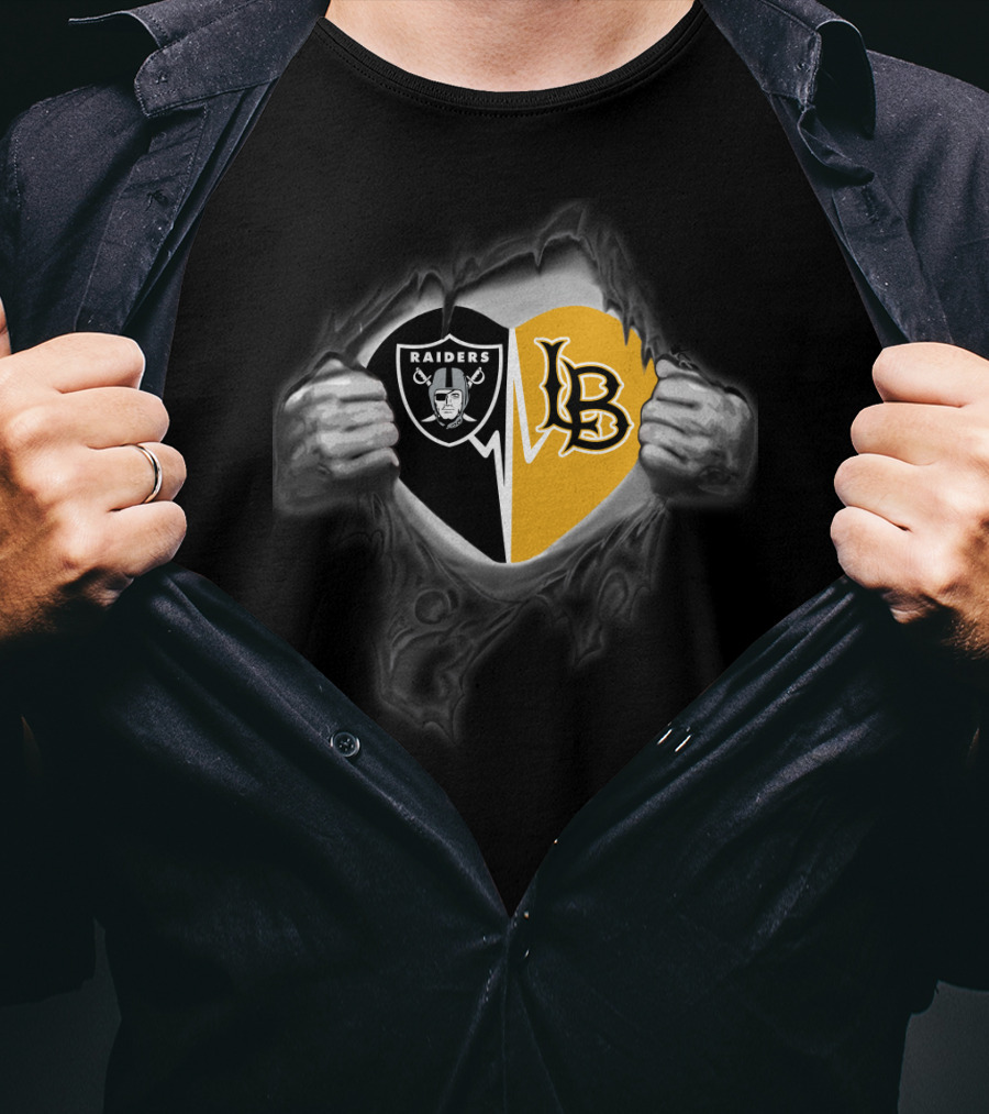 Raiders Lb Logo Black And Yellow Fusion T-Shirt