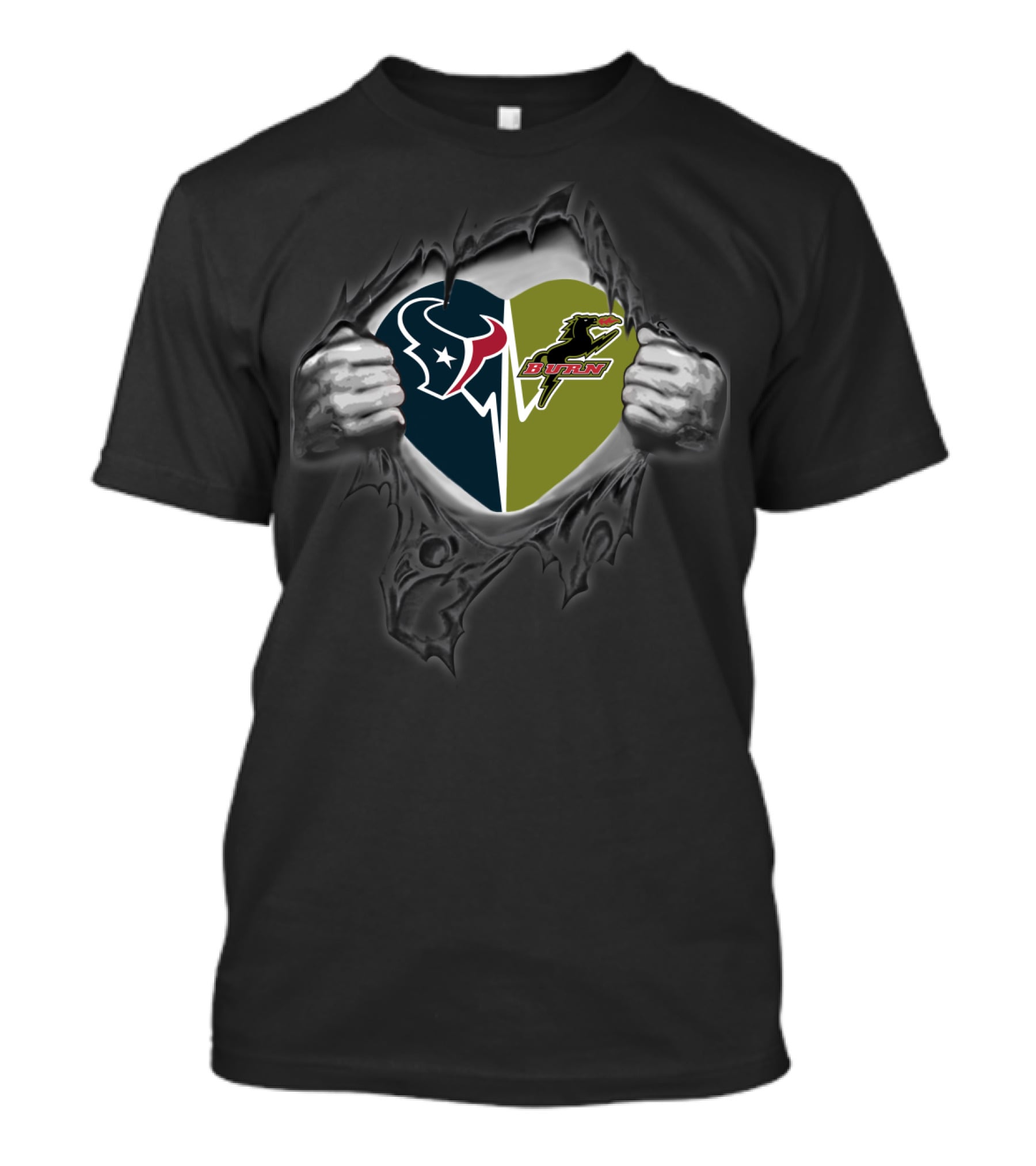 Texans Heart With Dallas Burn T-Shirt