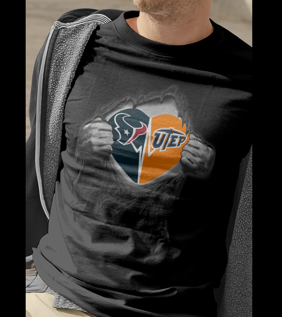 Houston Texans Utep Miners Heart Fusion T-Shirt