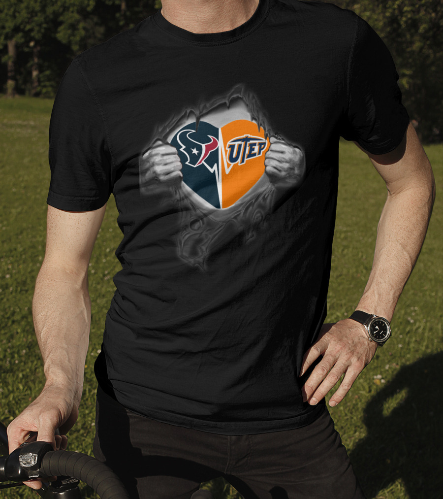 Houston Texans Utep Miners Heart Fusion T-Shirt