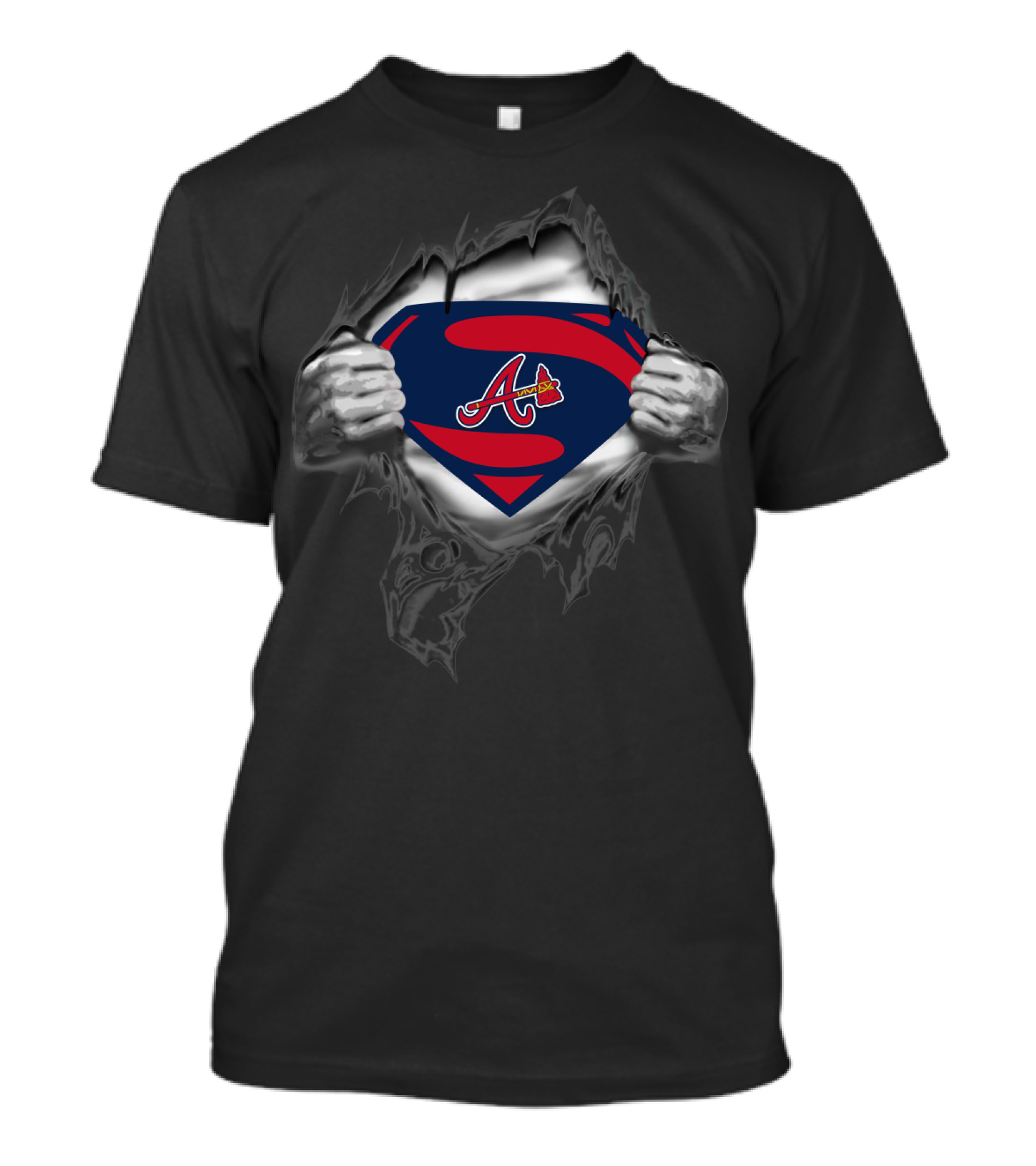 Atlanta Braves Superman Logo A Combination T-Shirt