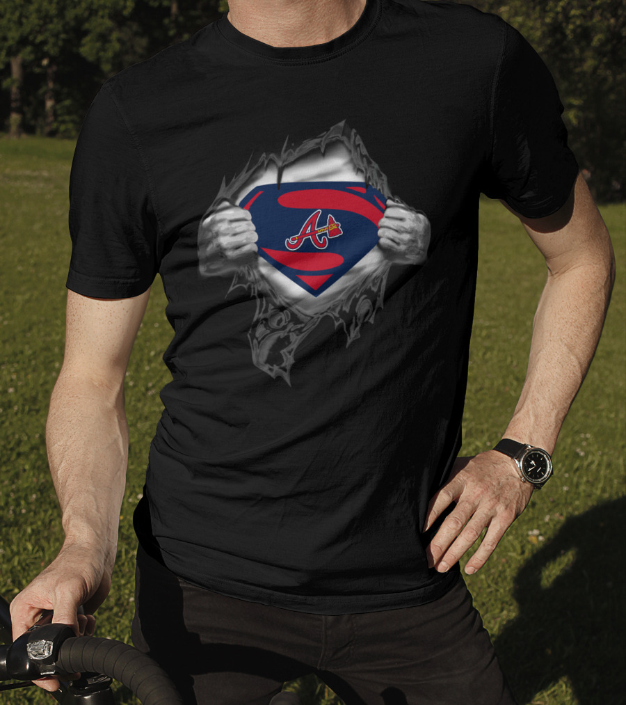 Atlanta Braves Superman Logo A Combination T-Shirt