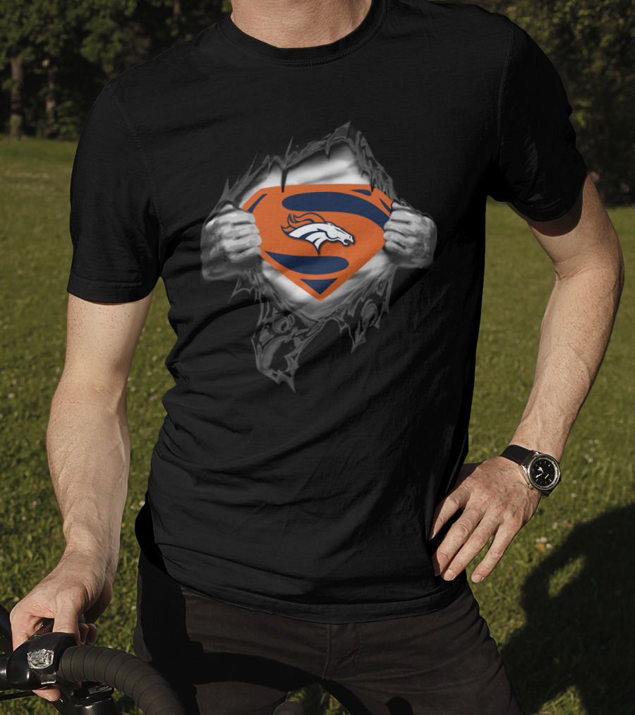 Superman Denver Broncos Logo Tear 52 T-Shirt