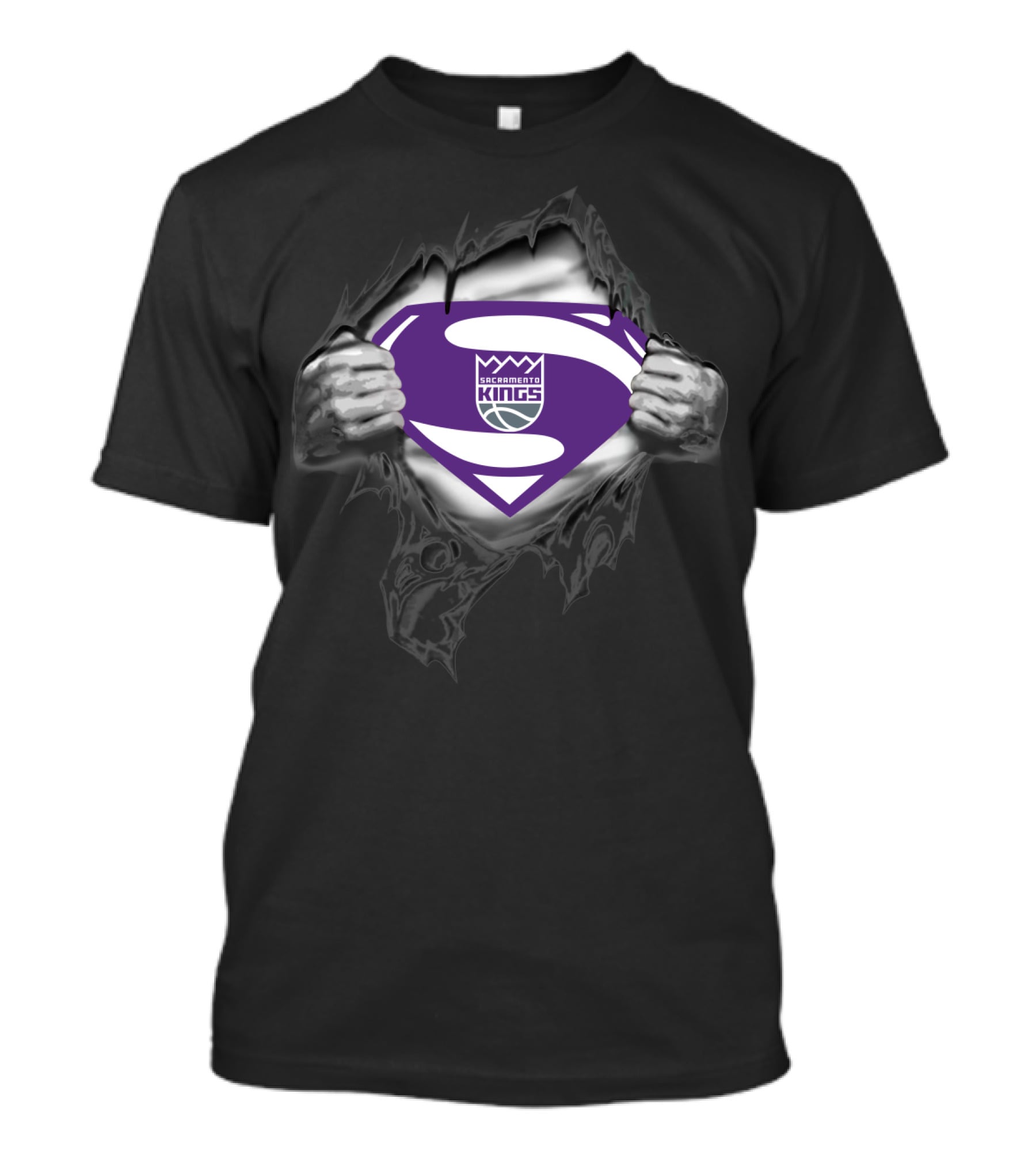 Superman Sacramento Kings Logo Transformation T-Shirt