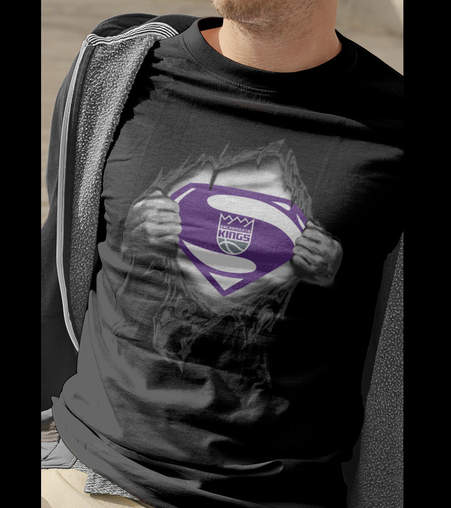 Superman Sacramento Kings Logo Transformation T-Shirt