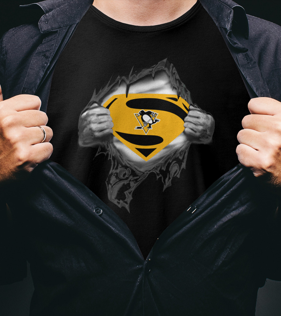 Superman Pittsburgh Penguins Logo Emblem T-Shirt