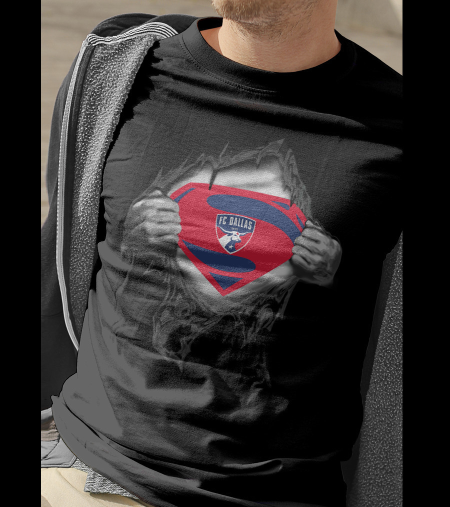 Fc Dallas Superman Logo Inside Torn Chest T-Shirt