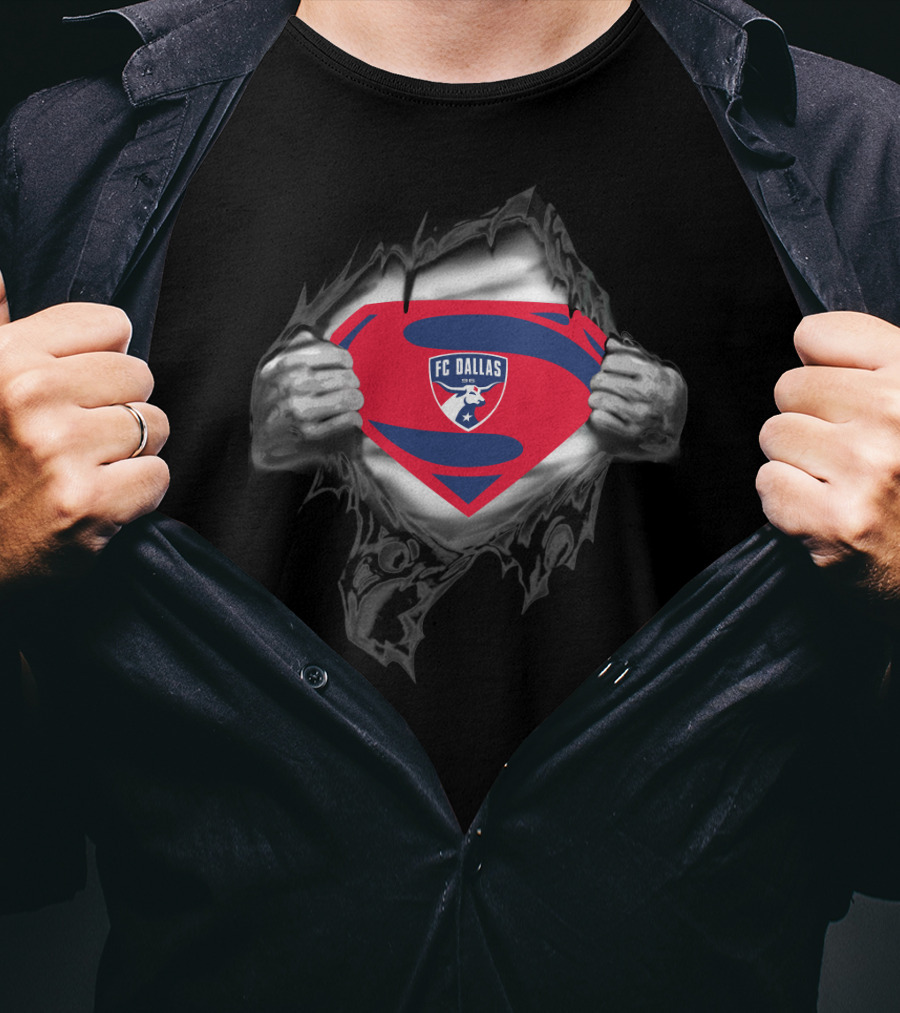 Fc Dallas Superman Logo Inside Torn Chest T-Shirt