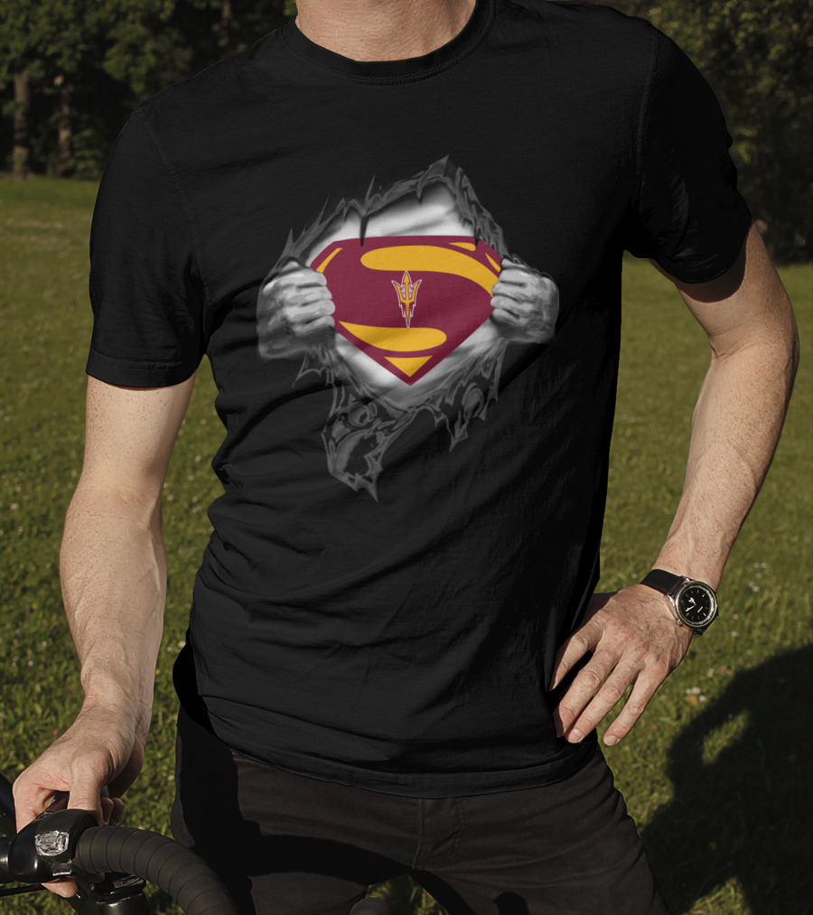 Superman Logo With Arizona State Sun Devils Theme T-Shirt