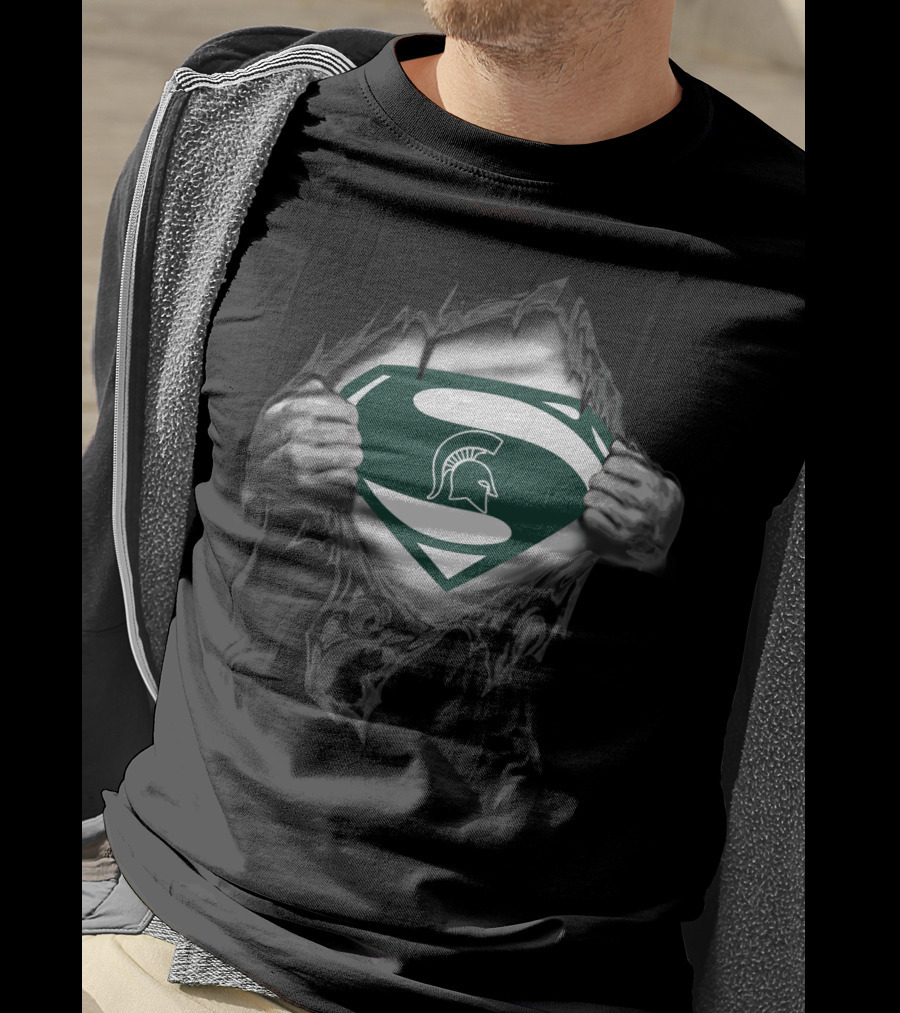 Michigan State Spartans Super Spartan Logo Peel T-Shirt