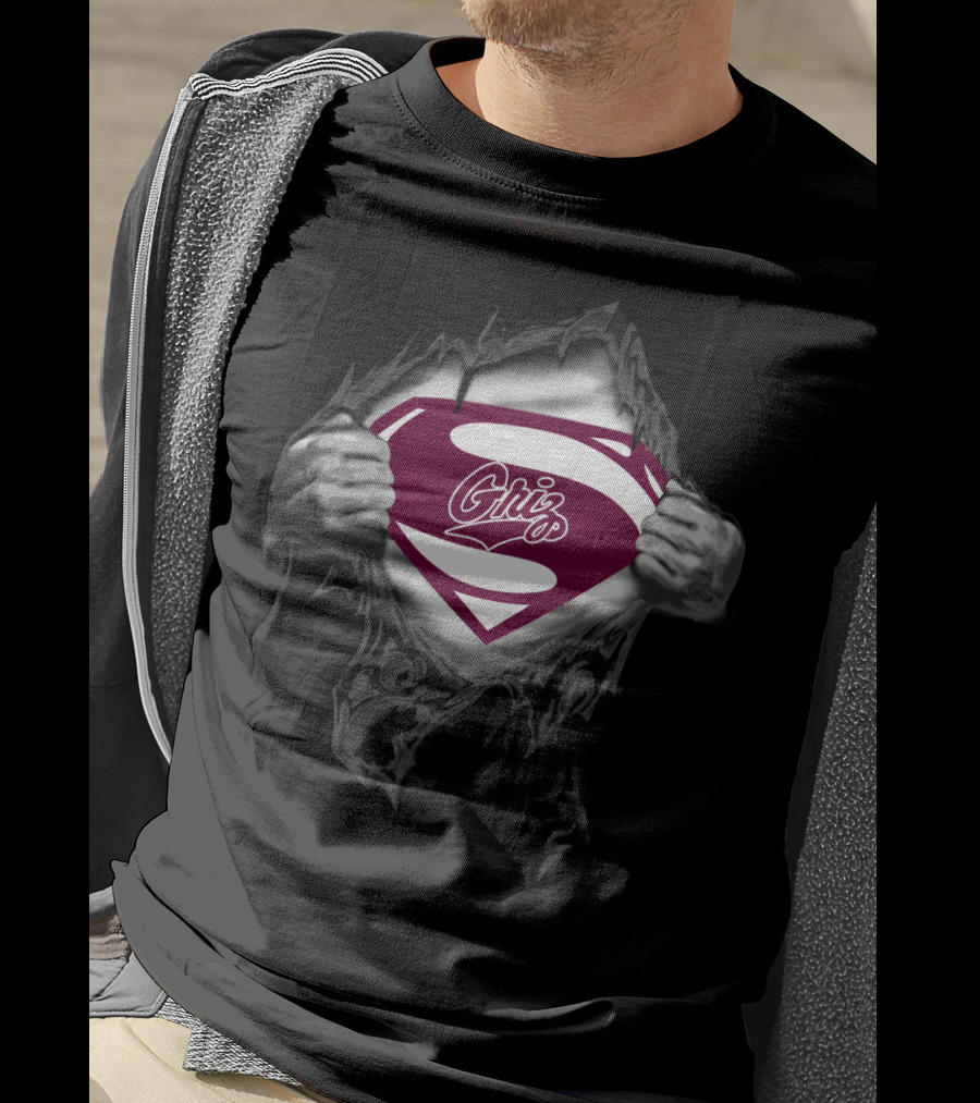 Griz Montana Grizzlies Super Logo Burst T-Shirt