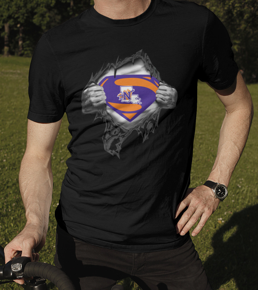 Northwestern State Demons Louisiana Logo Inside Superman Symbol T-Shirt