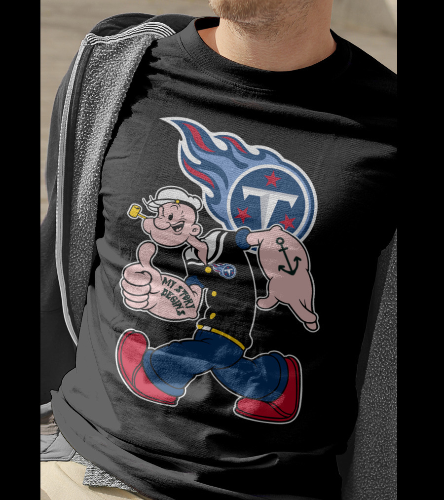 My Story Begins Tennessee Titans Popeye Football T-Shirt
