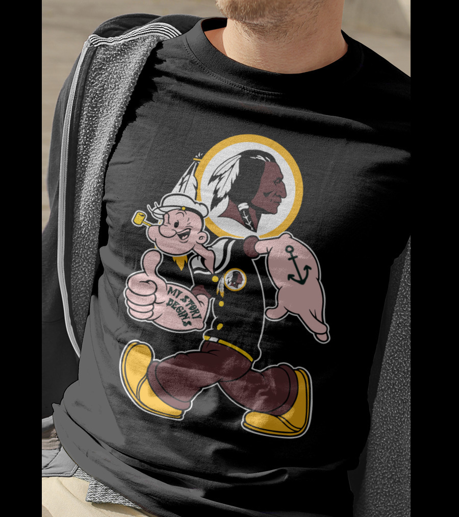 Popeye My Story Begins Washington Redskins Football T-Shirt