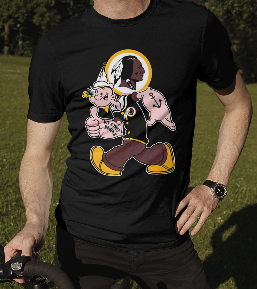 Popeye My Story Begins Washington Redskins Football T-Shirt