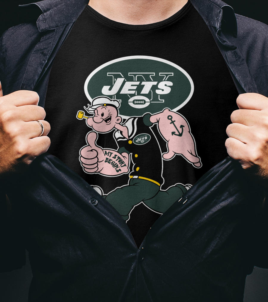 New York Jets Popeye My Story Begins T-Shirt