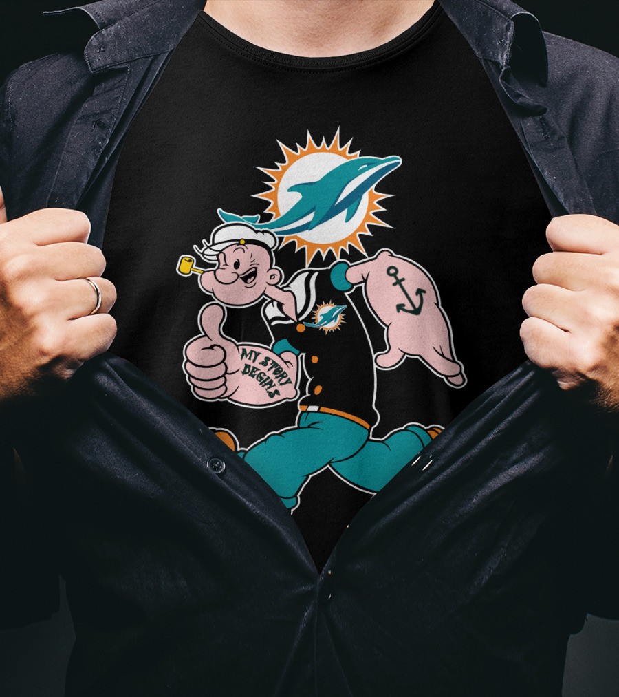 Miami Dolphins Popeye My Story Begins T-Shirt