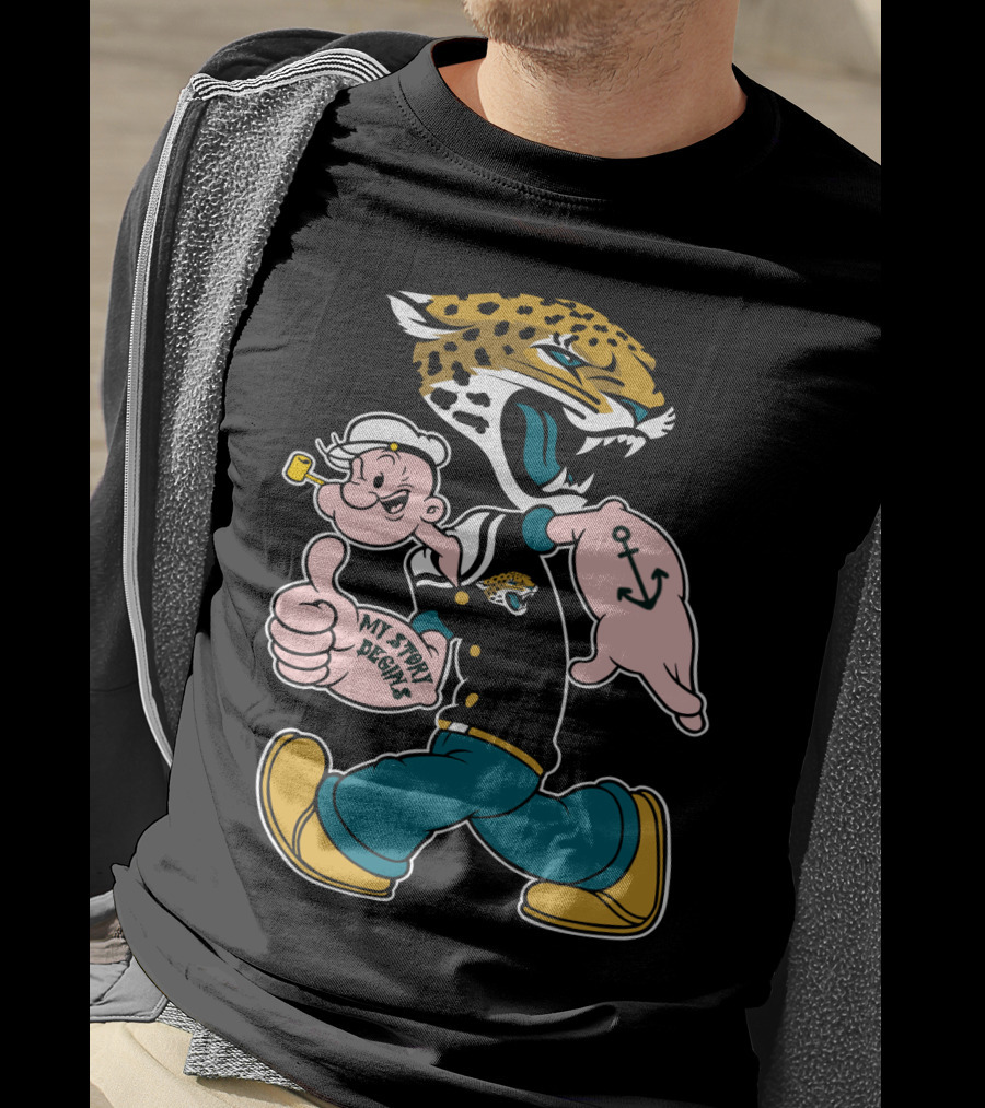 My Story Designs Jacksonville Jaguars Popeye Anchor T-Shirt
