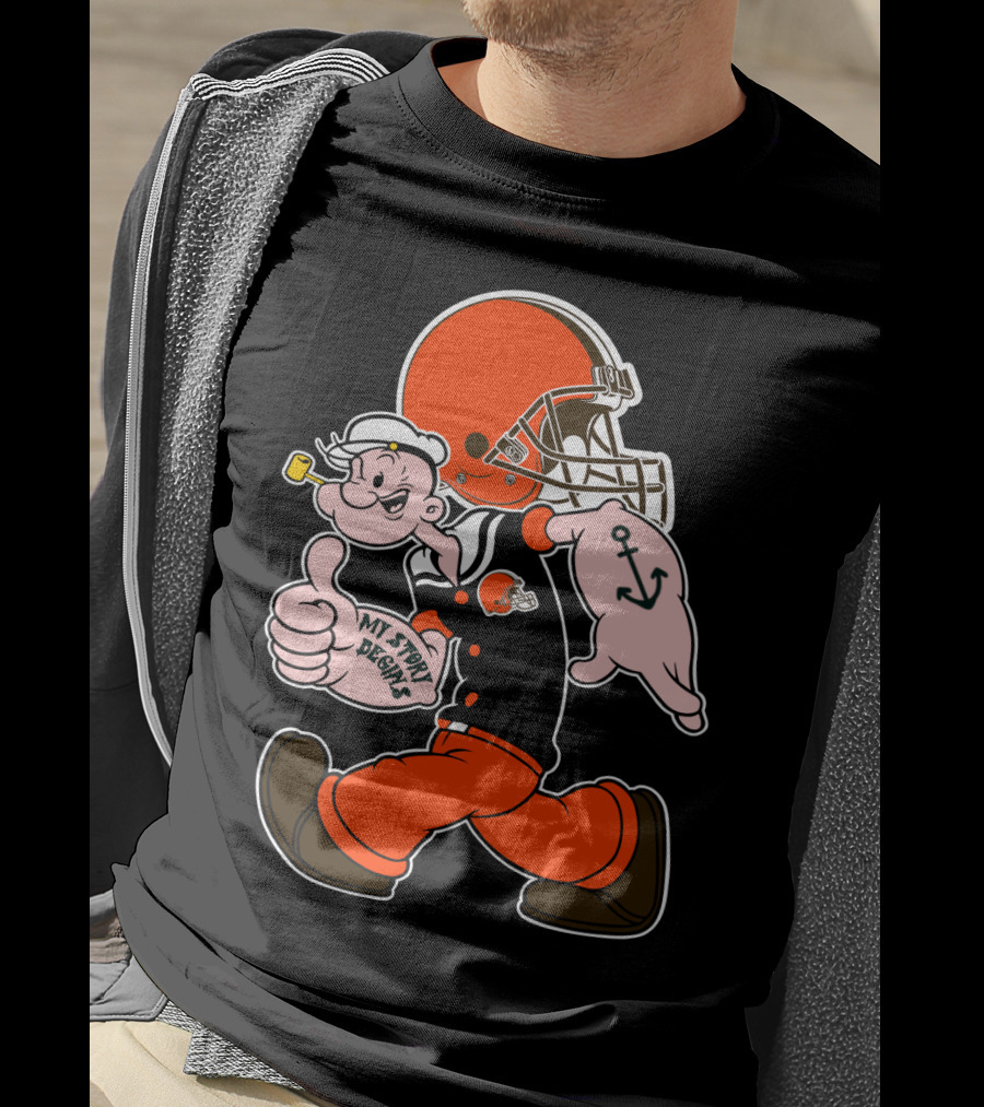 Popeye Cleveland Browns Cartoon Character T-Shirt