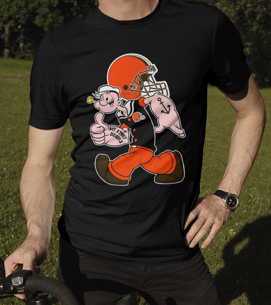 Popeye Cleveland Browns Cartoon Character T-Shirt