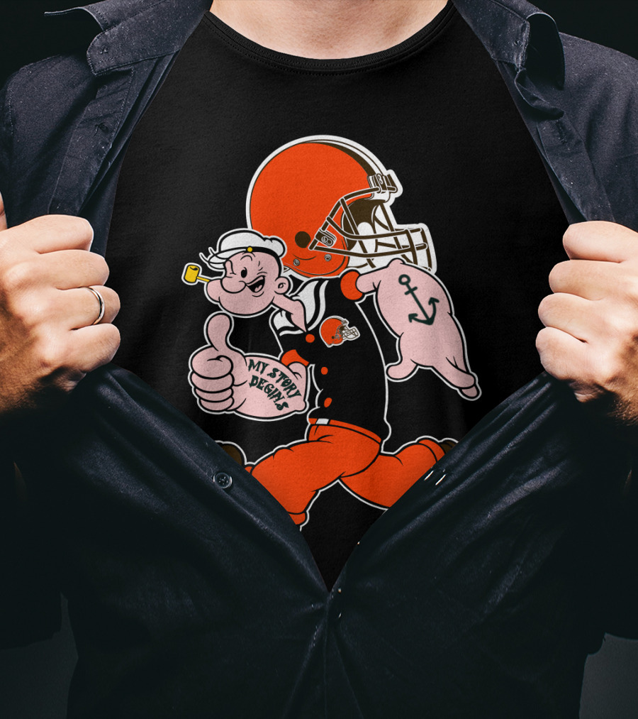 Popeye Cleveland Browns Cartoon Character T-Shirt