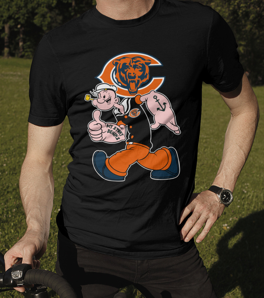 Chicago Bears My Story Begins Popeye T-Shirt