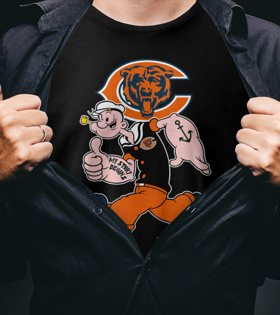 Chicago Bears My Story Begins Popeye T-Shirt