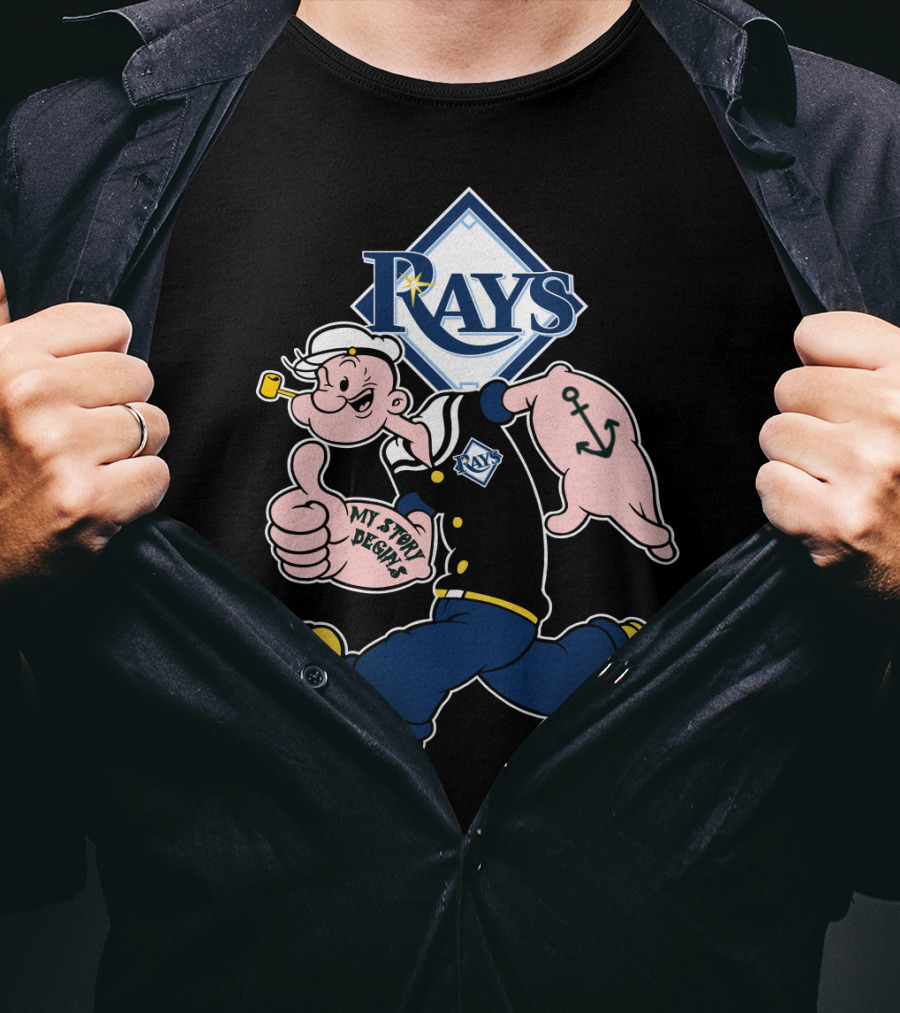 Tampa Bay Rays Popeye My Story Begins Anchors Sailor T-Shirt