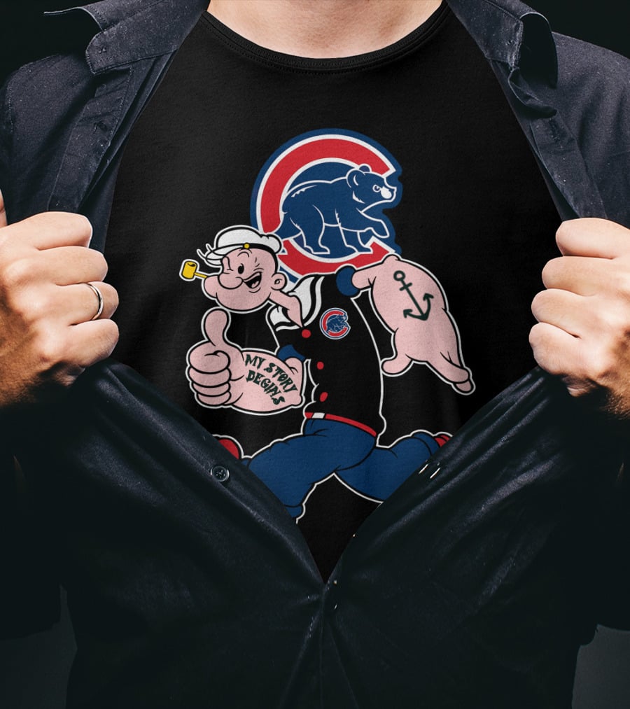 Popeye Chicago Cubs My Story Begins T-Shirt