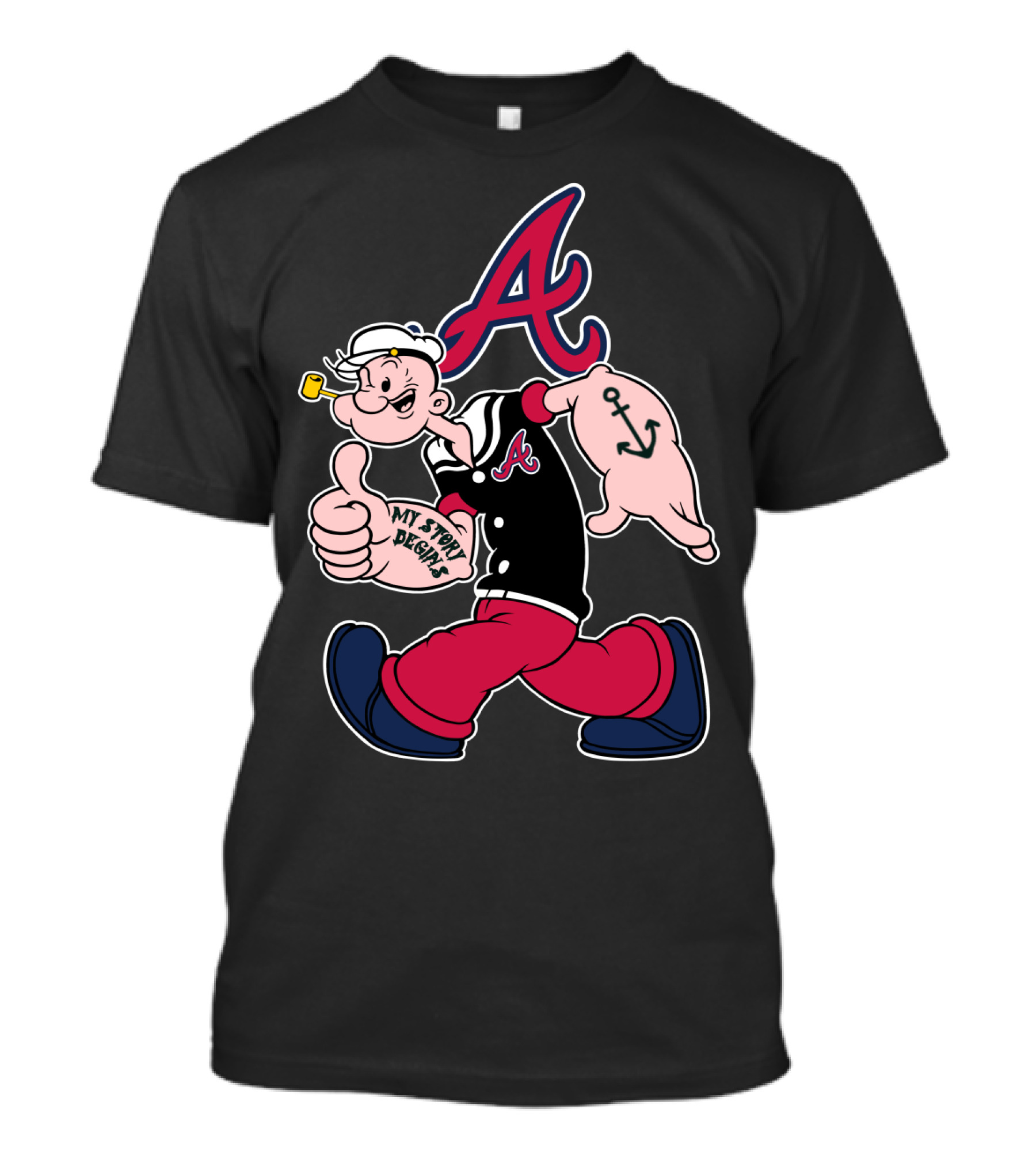 Atlanta Braves Cartoon Character My Story Designs Vintage Style T-Shirt