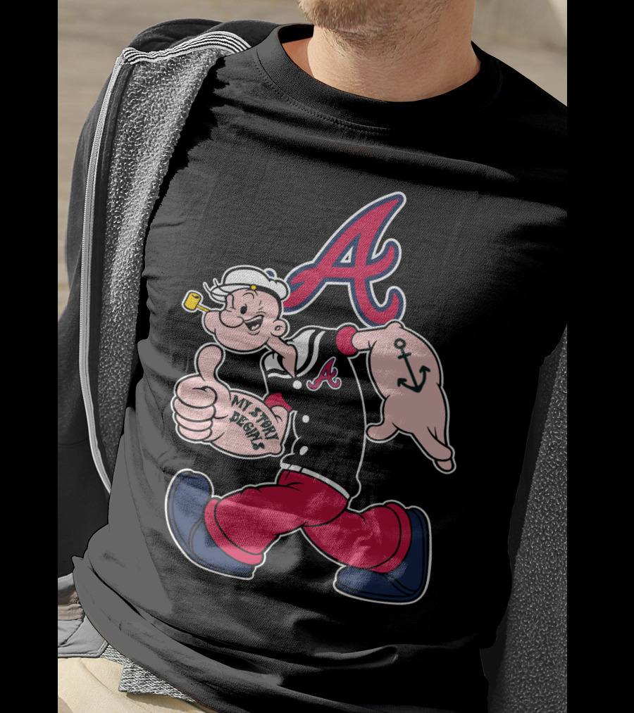 Atlanta Braves Cartoon Character My Story Designs Vintage Style T-Shirt