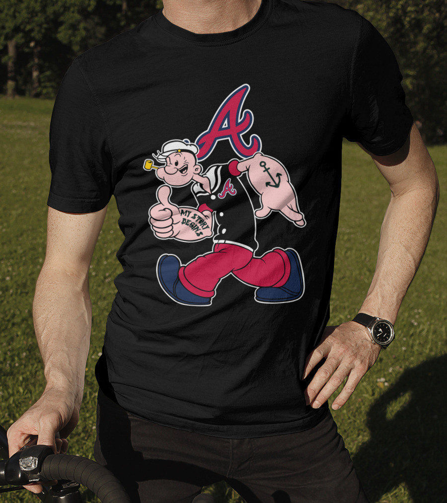 Atlanta Braves Cartoon Character My Story Designs Vintage Style T-Shirt
