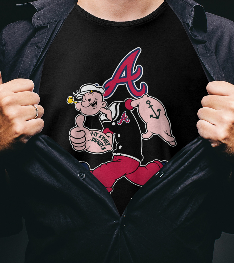 Atlanta Braves Cartoon Character My Story Designs Vintage Style T-Shirt