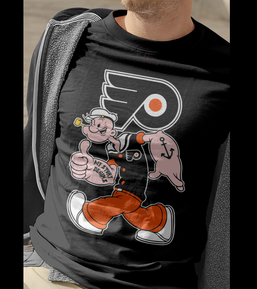 Popeye Thumbs Up 71 Philadelphia Flyers My Story Begins T-Shirt