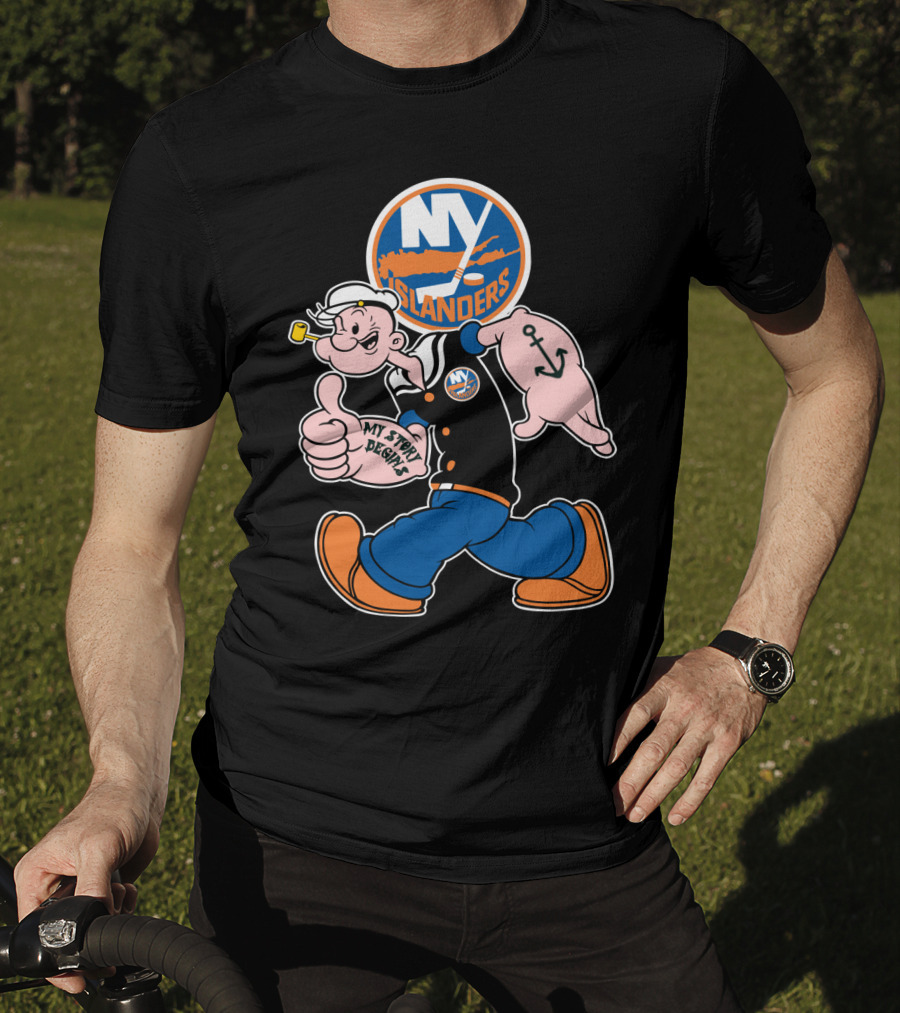 Ny Islanders Popeye Thumbs Up Anchor Tattoo My Sport Designs T-Shirt