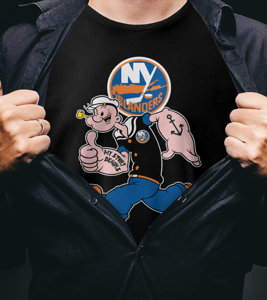 Ny Islanders Popeye Thumbs Up Anchor Tattoo My Sport Designs T-Shirt