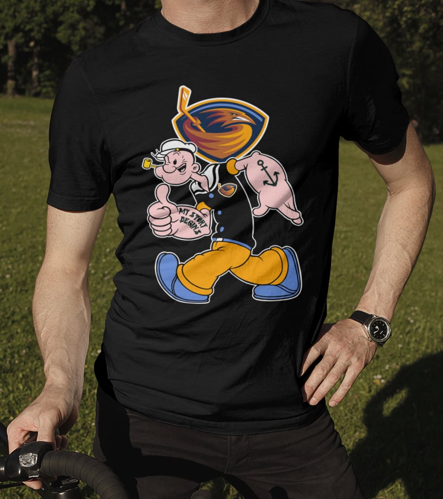 Atlanta Thrashers My Story Designs Popeye Hockey T-Shirt