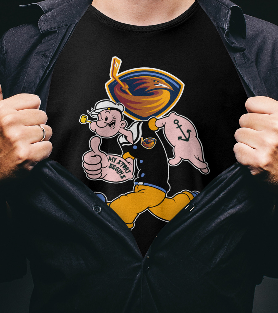Atlanta Thrashers My Story Designs Popeye Hockey T-Shirt
