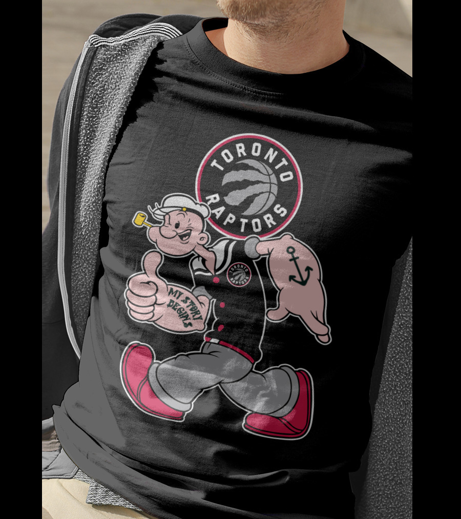 Toronto Raptors '95 My Story Begins Popeye T-Shirt