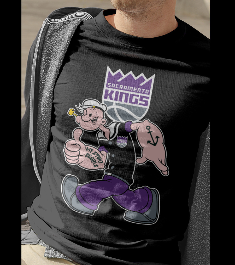 Sacramento Kings My Story Begins Popeye Anchor T-Shirt
