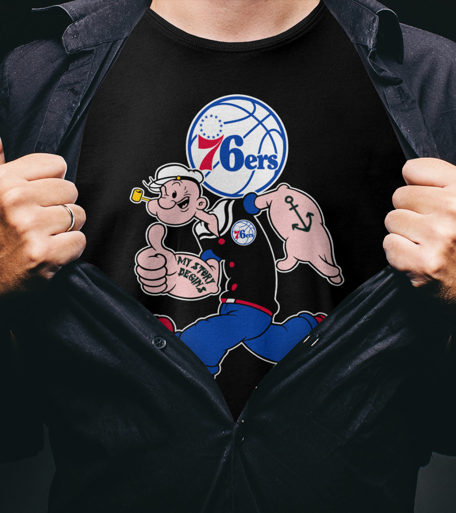 Philadelphia 76ers Popeye My Story Begins T-Shirt
