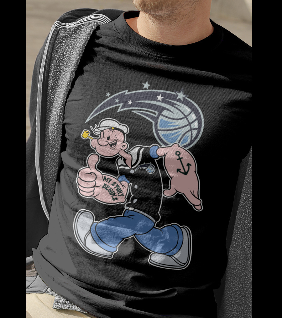 Orlando Magic Popeye My Story Begins Basketball Anchor T-Shirt