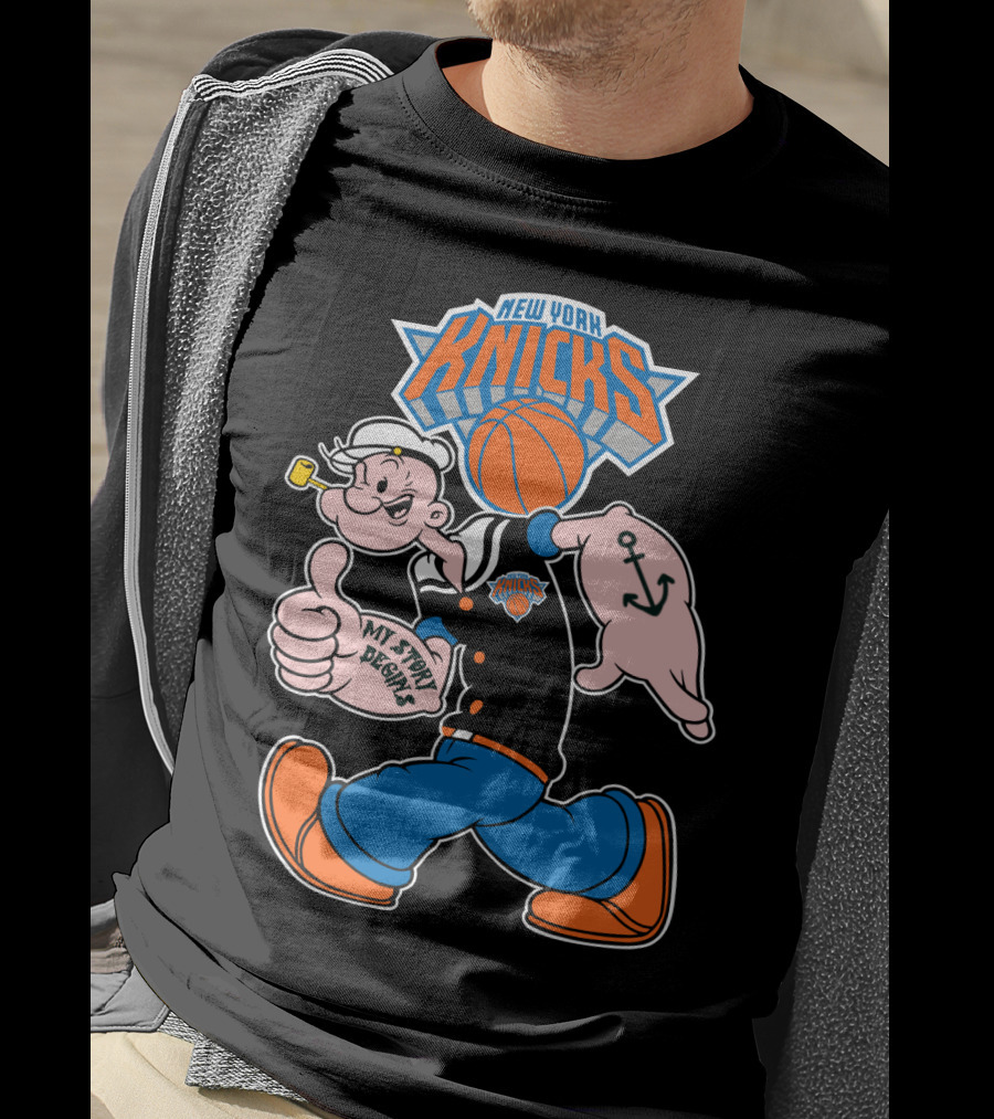 New York Knicks Popeye Cartoon Basketball Collaboration 103 T-Shirt