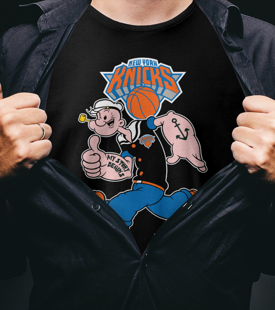 New York Knicks Popeye Cartoon Basketball Collaboration 103 T-Shirt