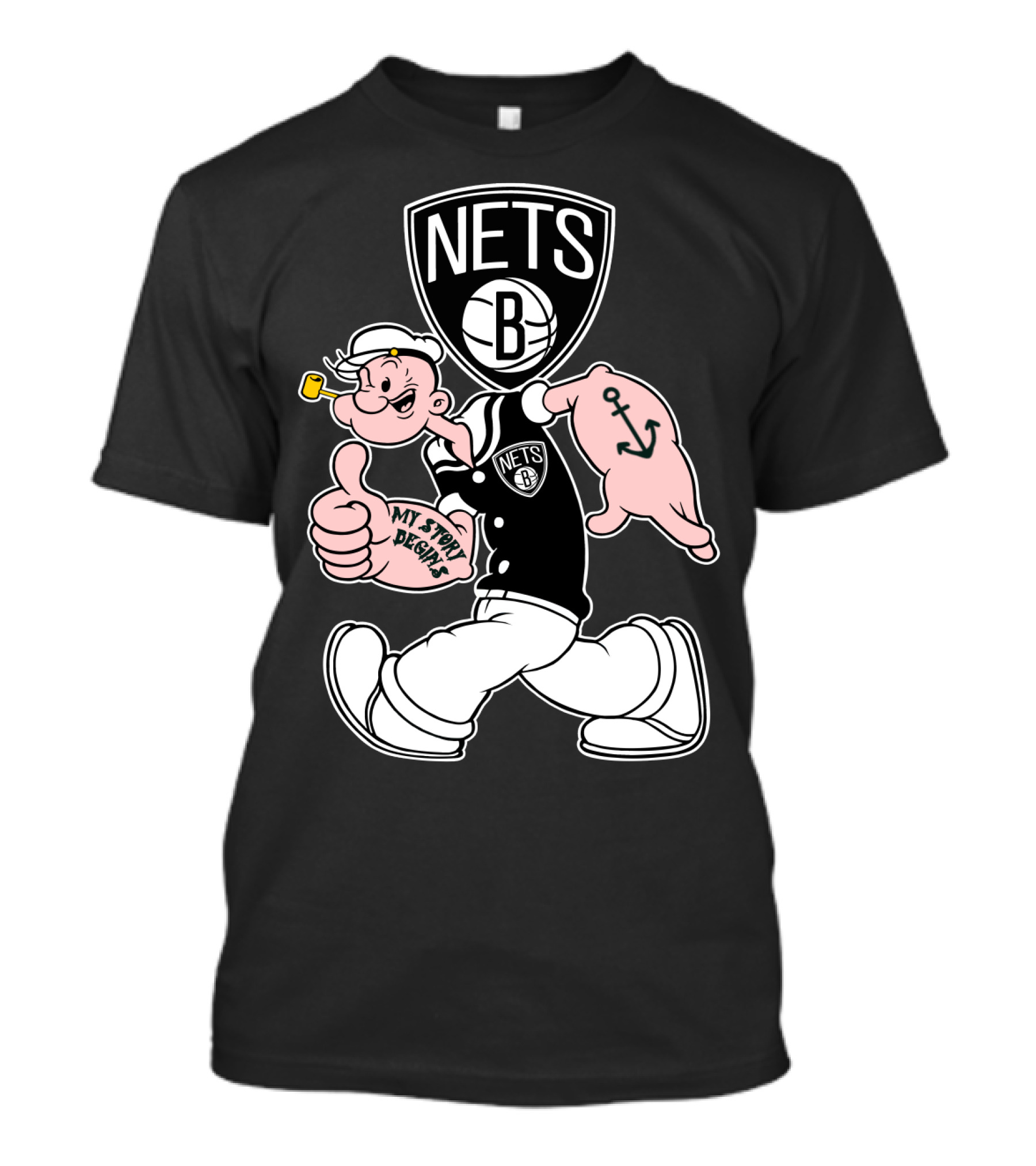 Brooklyn Nets My Story Begins Popeye 120 T-Shirt