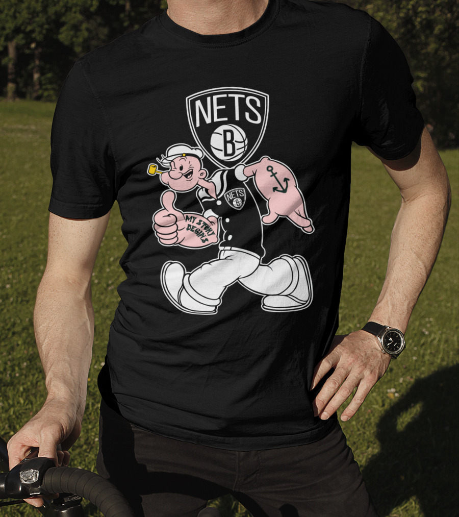 Brooklyn Nets My Story Begins Popeye 120 T-Shirt