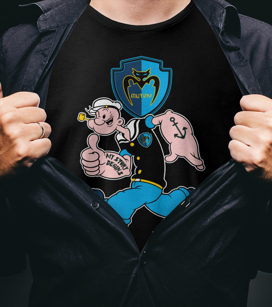 Tampa Bay Mutiny Popeye My Story Begins 124 Anchor Shield T-Shirt