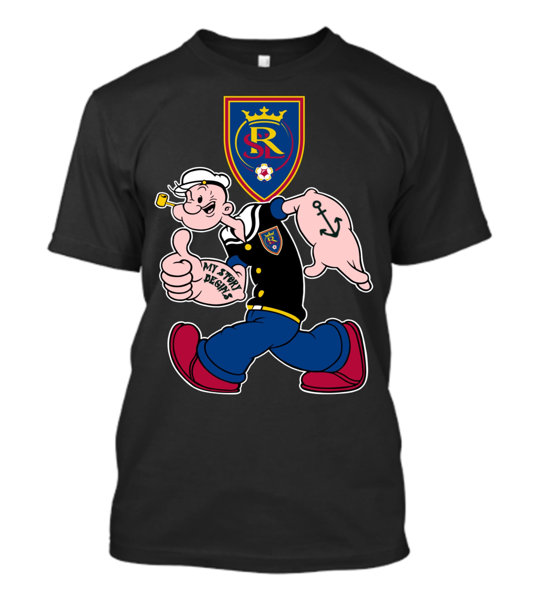 Real Salt Lake Sr Logo My Story Begins T-Shirt