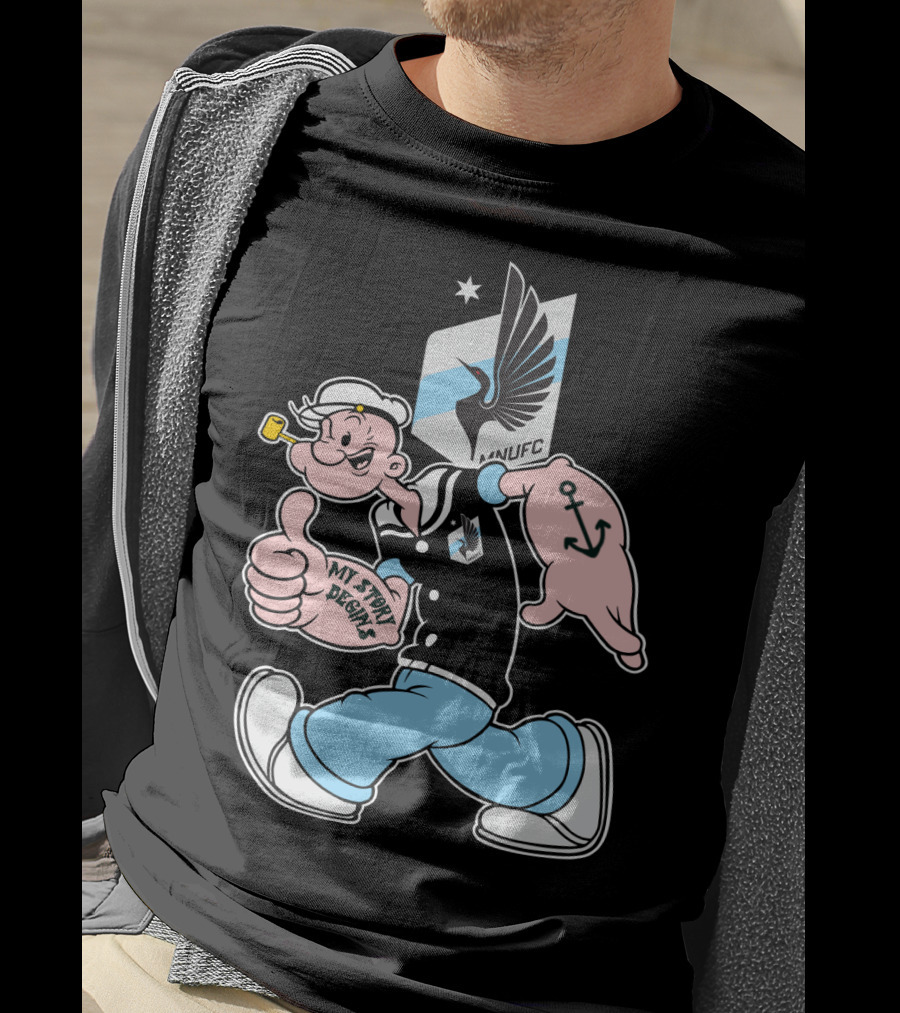 Minnesota United Fc Popeye My Story Designs Anchor T-Shirt